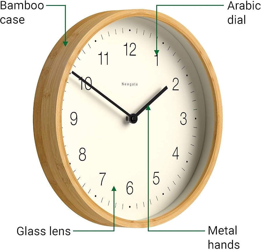 Amazon.com: NEWGATE® Bali Wall Clock | Scandi Inspired Bamboo