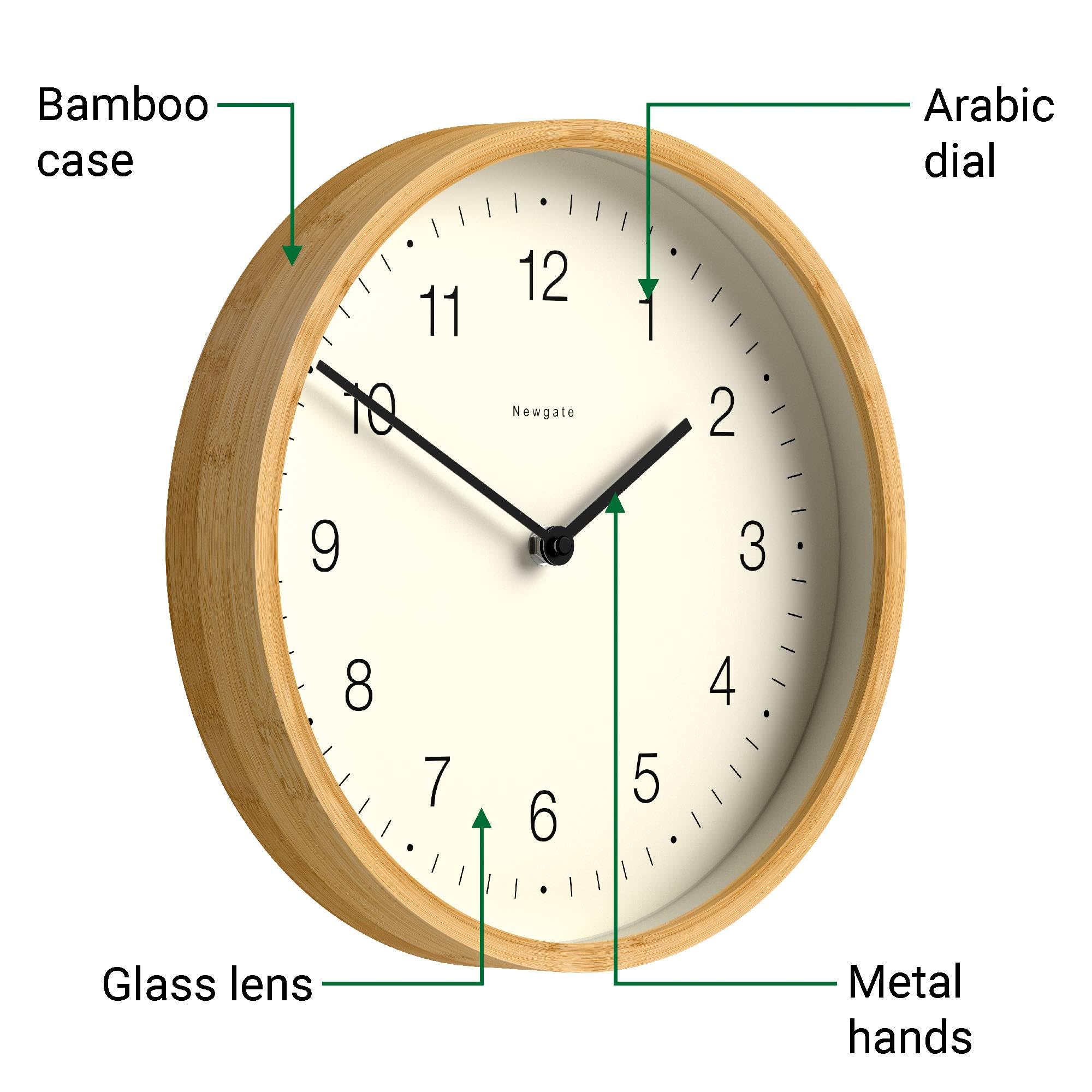 Amazon.com: NEWGATE® Bali wall Clock | Scandi Inspired Bamboo