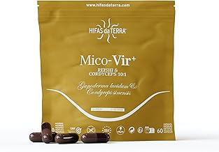 HIFAS DA TERRA - Mico-Vir+ Pure Reishi & Cordyceps Extracts with Vitamin C - Natural Immune Support, Energy & Recovery - Mushroom Extract - Refill 60 Capsules