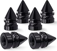 Vista 23 de 4 piezas de tapas de válvula de rueda con estilo de pico coloridas, válvula de rueda de aleación de aluminio, cubiertas universales de válvula