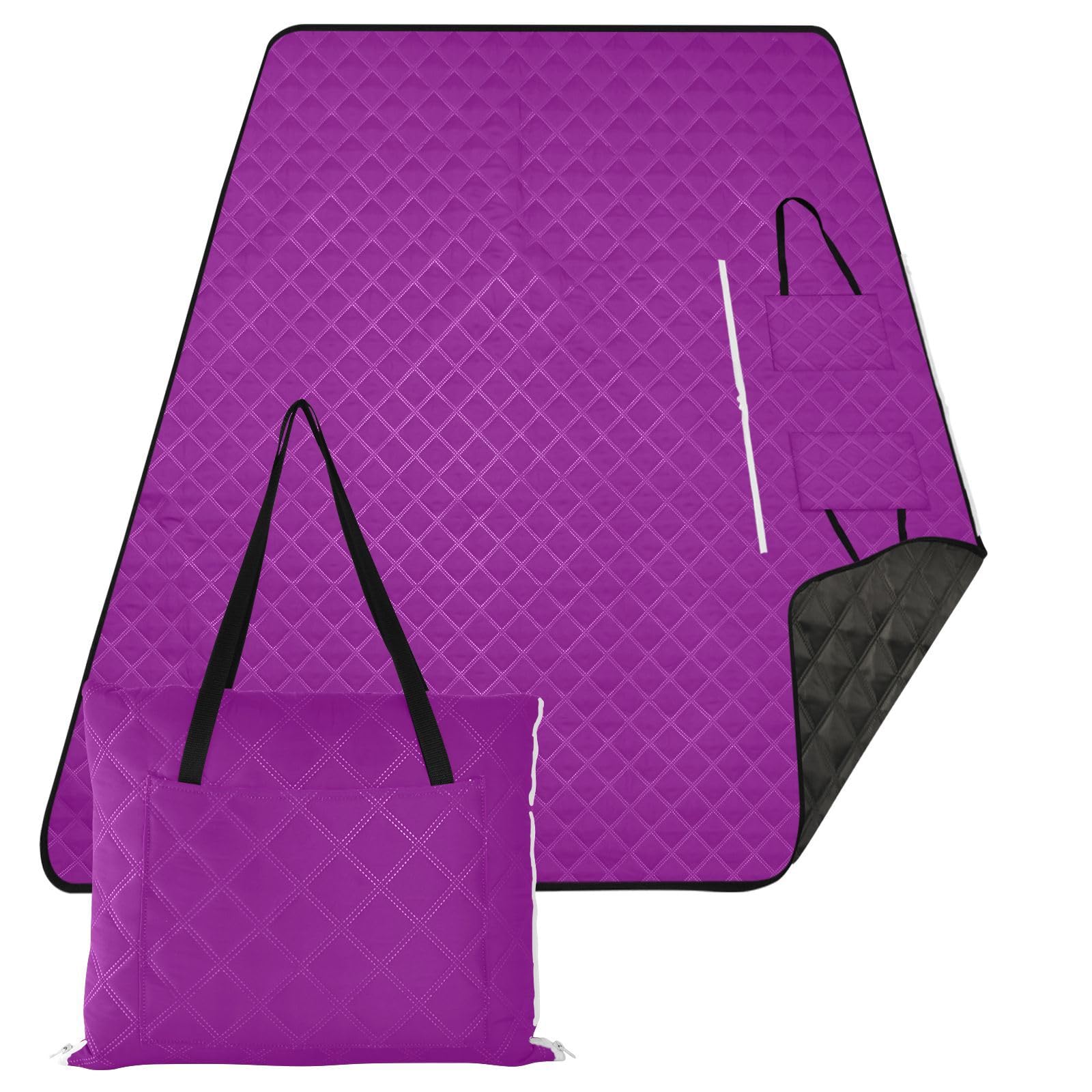 Mantas de picnic impermeables de color magenta oscuro, color liso puro, plegable, suave, para interiores y exteriores, para parejas en tierra, regalo, manta de picnic impermeable