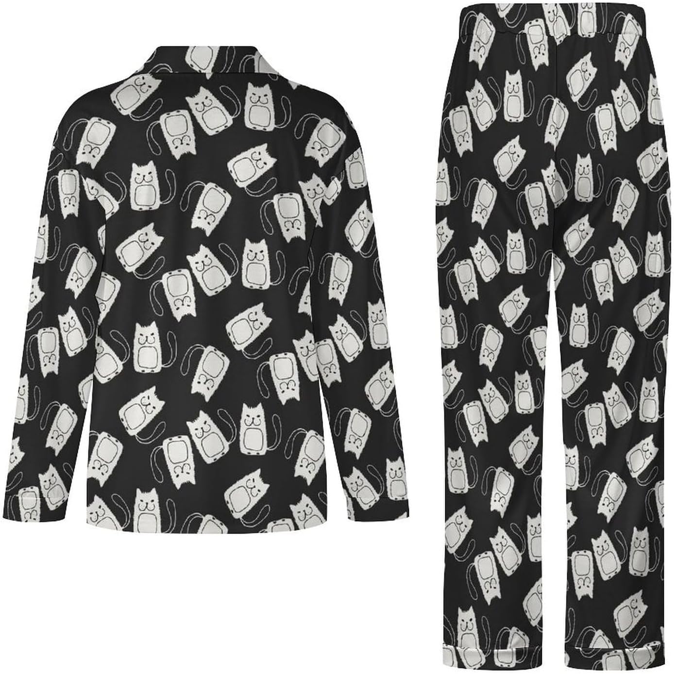 楽天市場】【動画あり】ルームパンツ レディース パジャマ 猫柄 ルームウエア 部屋着 寝間着 リラックスウェア ゆったり 癒し ふんわり 可愛い  春秋冬 女の子 誕生日 プレゼント : グレイス ファミリー パジャマ レディース ルームウェア ネコ 猫柄 アニマル柄 長袖&amp;長ズボン 上下セット 部屋着 前開き 寝巻き 寝間着 便利