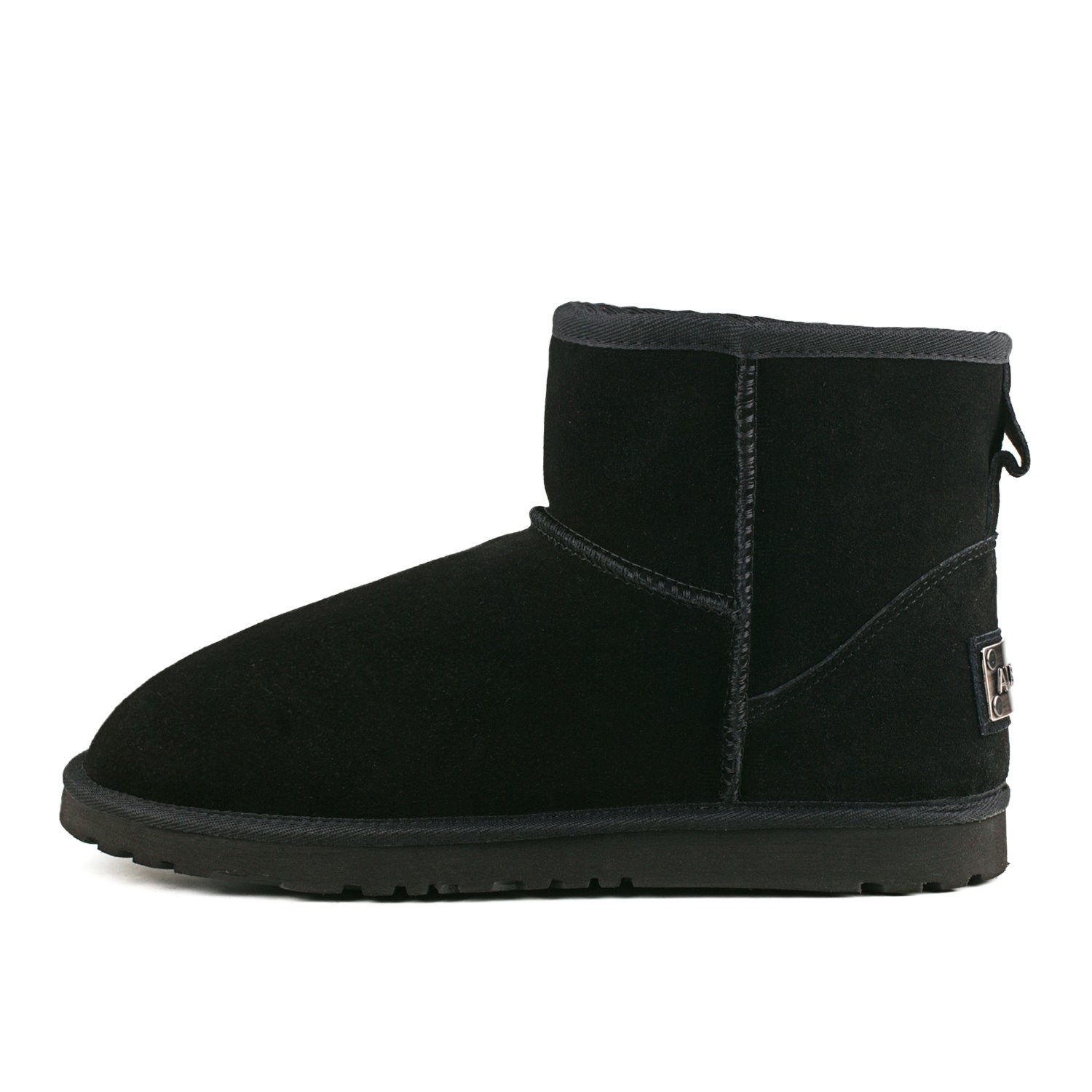 Shenduo Femme Bottines de Neige Imperméables | Fourrure Fourrées Chaudes Bottes Ankle d'Hiver Matière Cuir