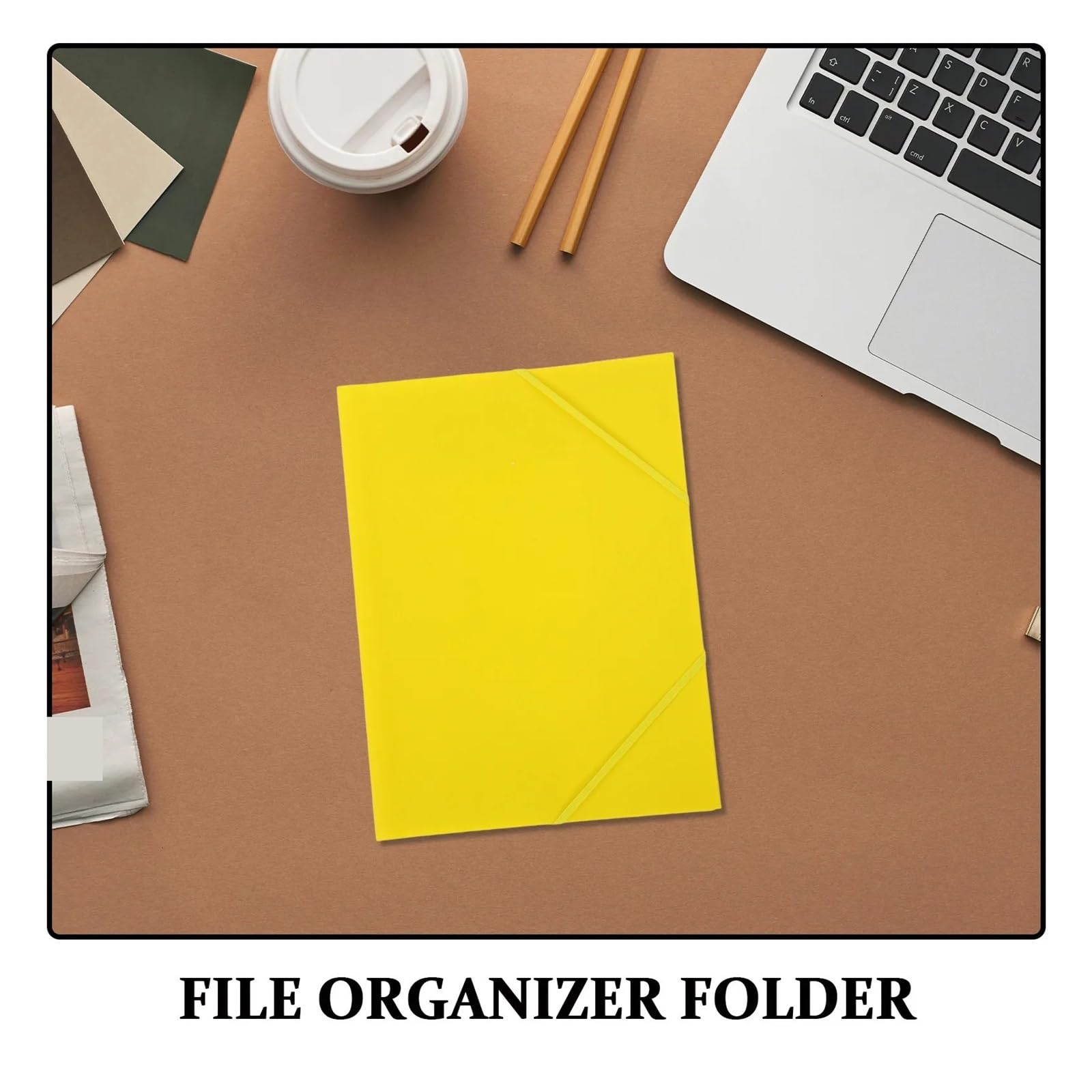 Organizer per documenti con elastico Organizer for documenti con fascia elastica for cartelle A4 da 10 pezzi | Portadocumenti for ricevute cartacee giallo con fascette for ufficio scolastico