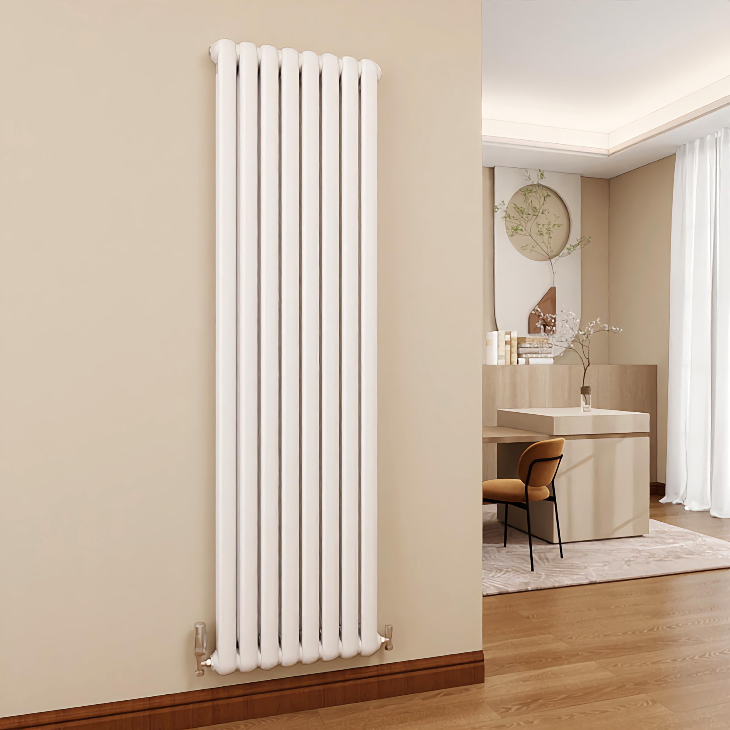 SKY Bathroom 2 Column Vertical Designer Radiator 1800x504mm - White