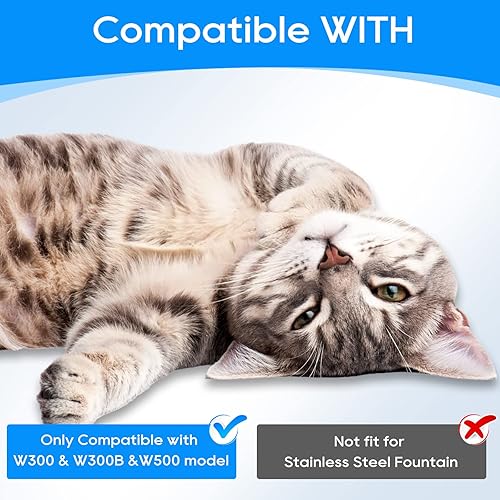 Miniatura 2 de Paquete de 16 filtros de fuente de agua para gatos W300 y W300 B&W500, filtros para fuente de agua automática para mascotas de 67 oz2 L