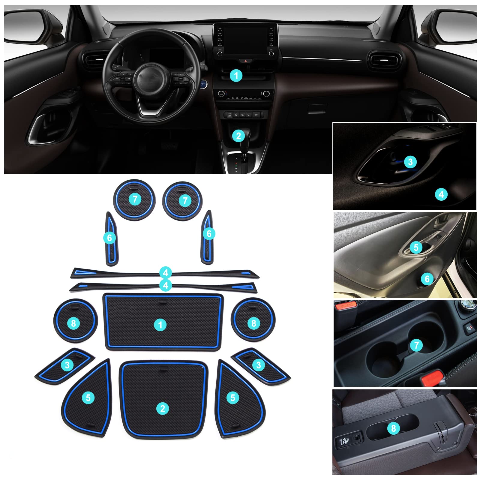 Tappetini Per Toyota Yaris Cross Hybrid SUV 2020-2024: Set Completo In TPE Impermeabile E Antiscivolo, Misurati Al Laser 3D