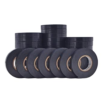 WOD ETC766MS Black Electrical Tape, 1/2 inch x 66 ft. Case Pack of 192 UL/CSA/CE Listed Core, Rated up to 600V and 176F, 8 Mil Thick, PVC Vinyl Waterproof, Flame Retardant for Electric Wiring
