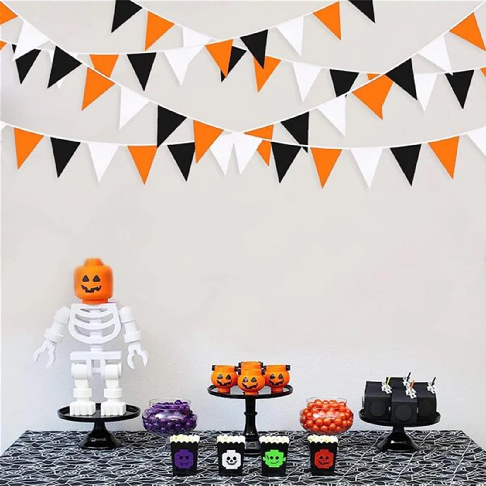 Wimpelkette, Dreiecksflaggen, mehrfarbig, 15 Stück, for Halloween, Hochzeit, Geburtstag, Abschlussfeier