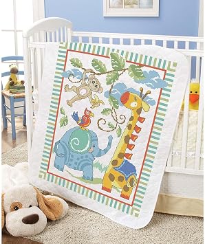Herrschners Baby Safari Buddies Value Baby Quilt Stamped Cross-Stitch