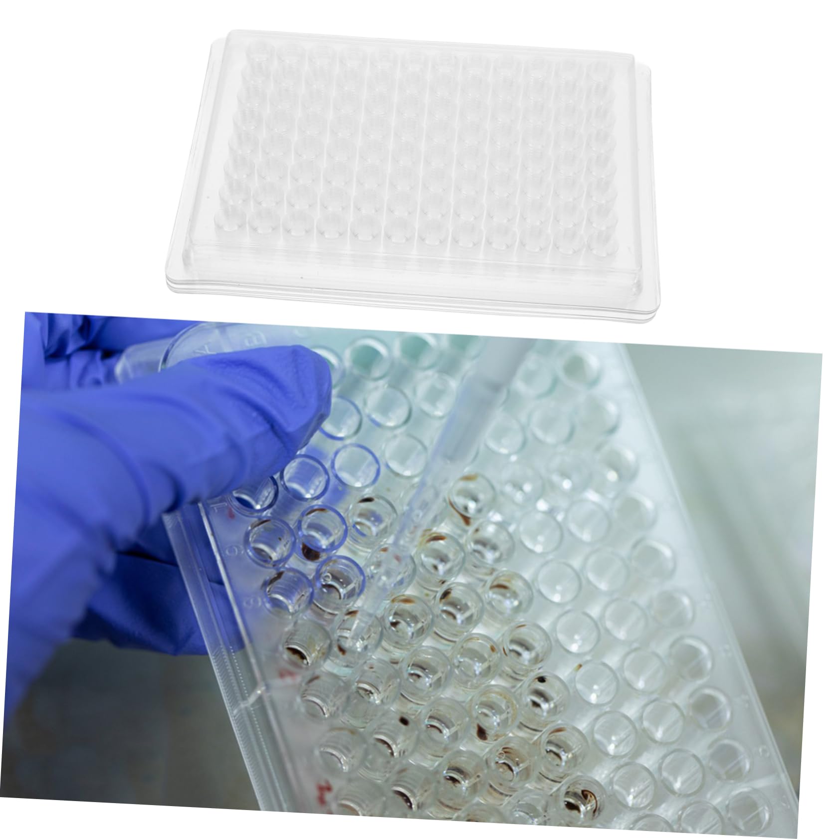 PRETYZOOM 2 Series Placa De Cultivo De Tejidos De Laboratorio Placa De Cultivo Celular De Laboratorio Bandeja De Cultivo De Polivinilo Transparente 100 Piezas*2