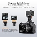 K&F CONCEPT Plastic Cold Shoe Mount Compatible with DJI Osmo Nano/Osmo Action 6, Action Camera Magnetic Quick Mount Holder, Tripod Adapter Hot Shoe Camera Connector