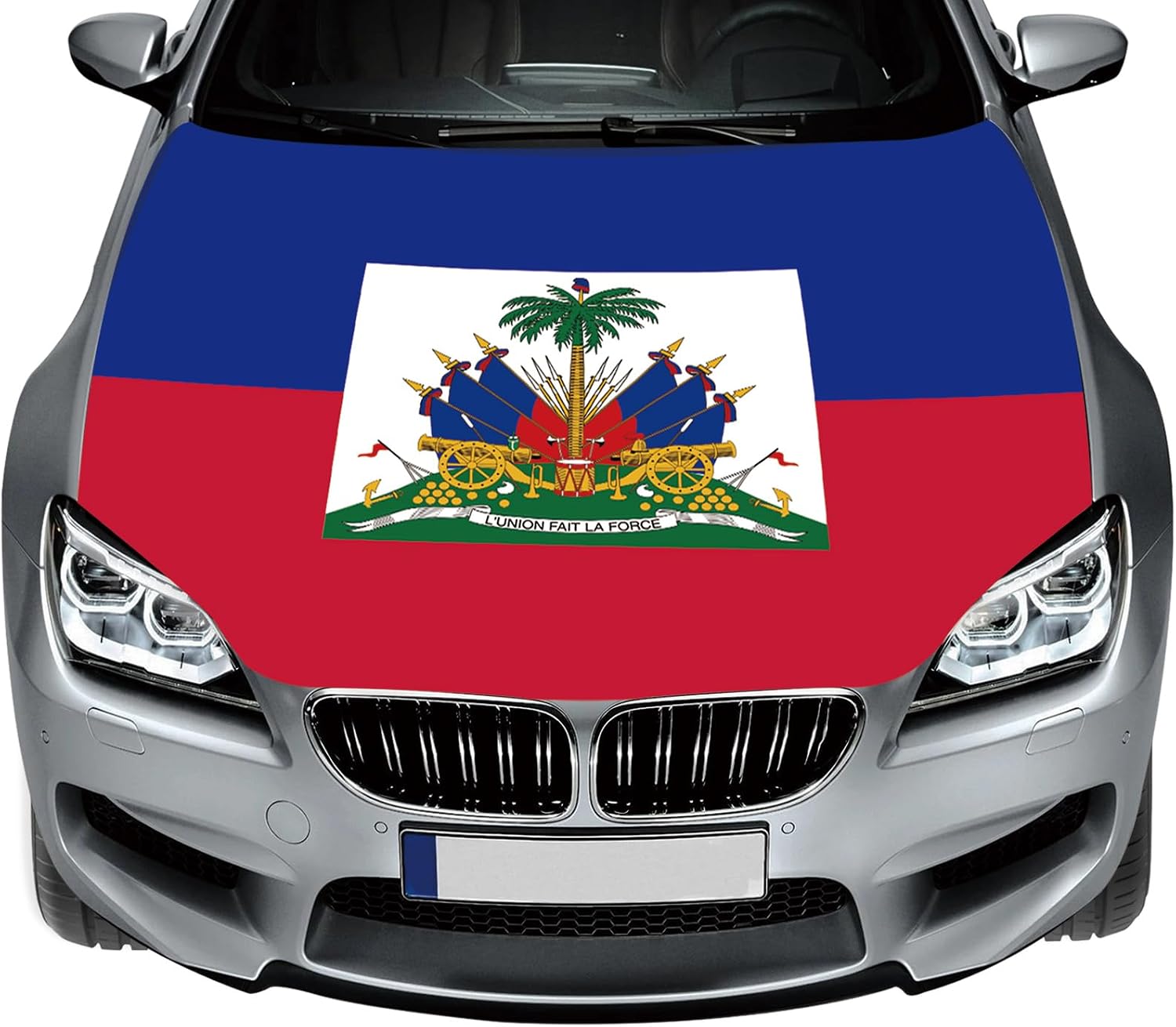 4x5 Foot Haiti Flag Car Hood Cover Polyester Elastic Fabric Removable Automotive Accessories Decorative Most Automotive Daily Decorations