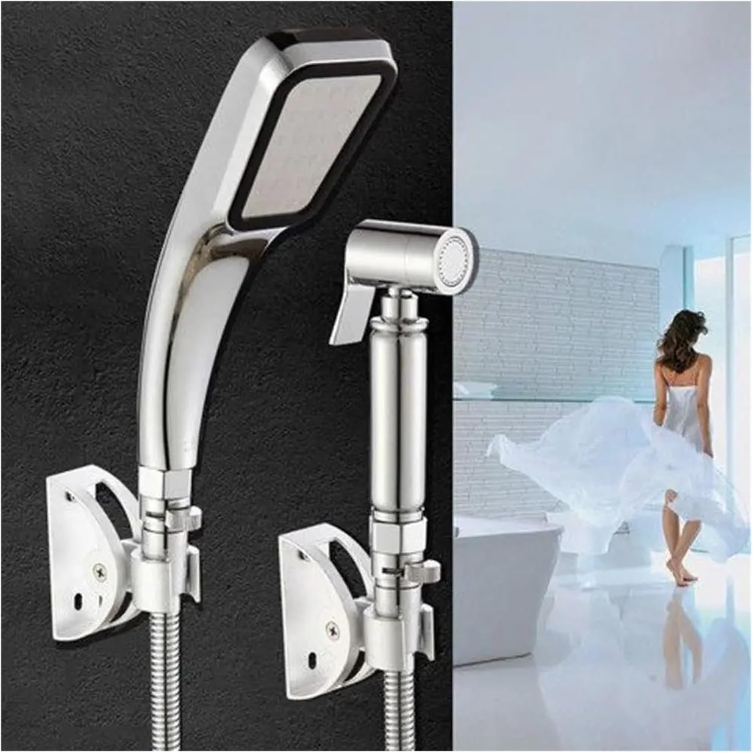 Shower Hose Shut Off Valve, Shower Shut Off Valve Silver Water Saving Flow Quick Control Hand Solid Stopper Head Valves Switch