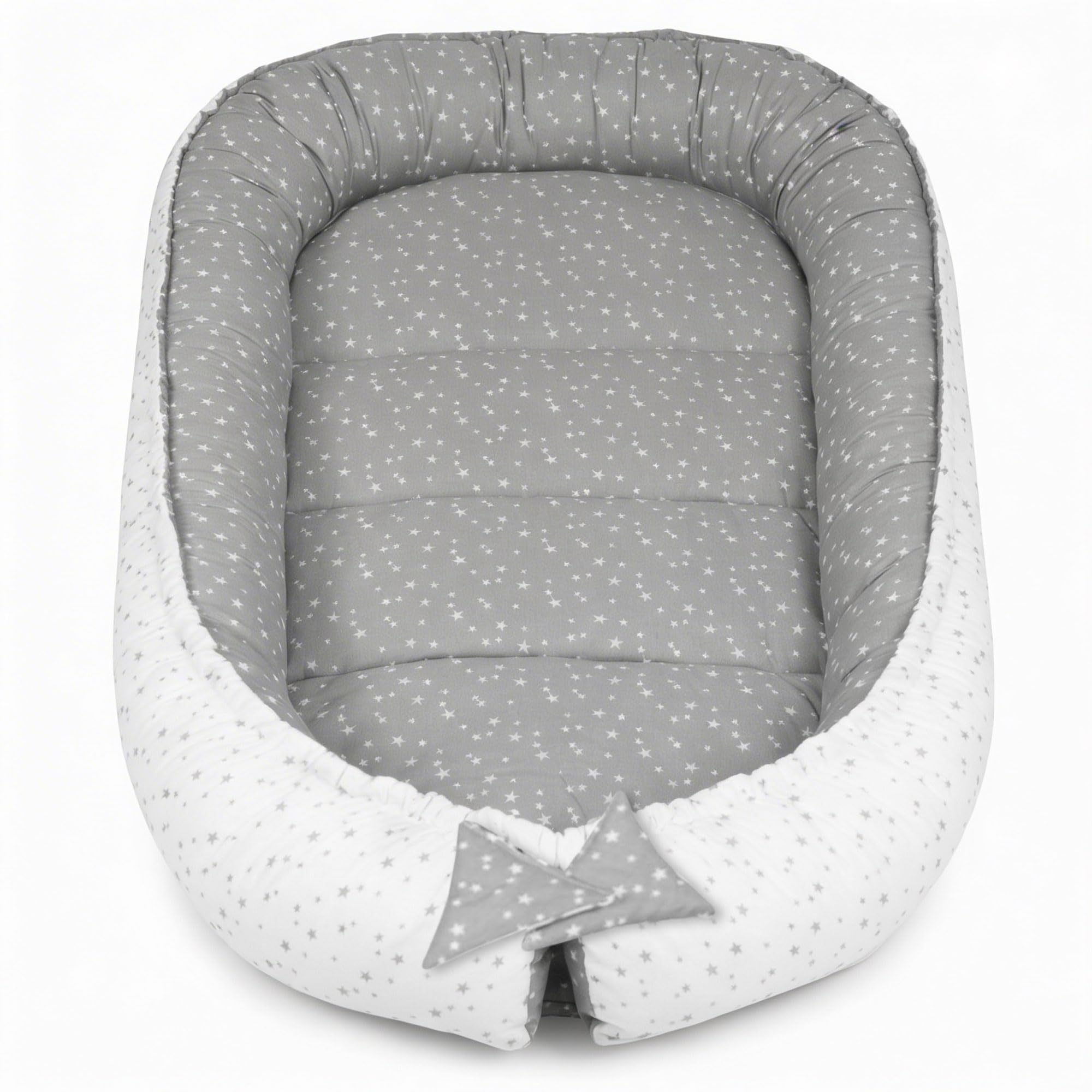 PALULLI Bears Babynestje, 120 x 60 cm, XXL, tweezijdig, 100% katoen, kussen, nestje voor babybed, knuffelnest, reisbed voor baby en zuigelingen
