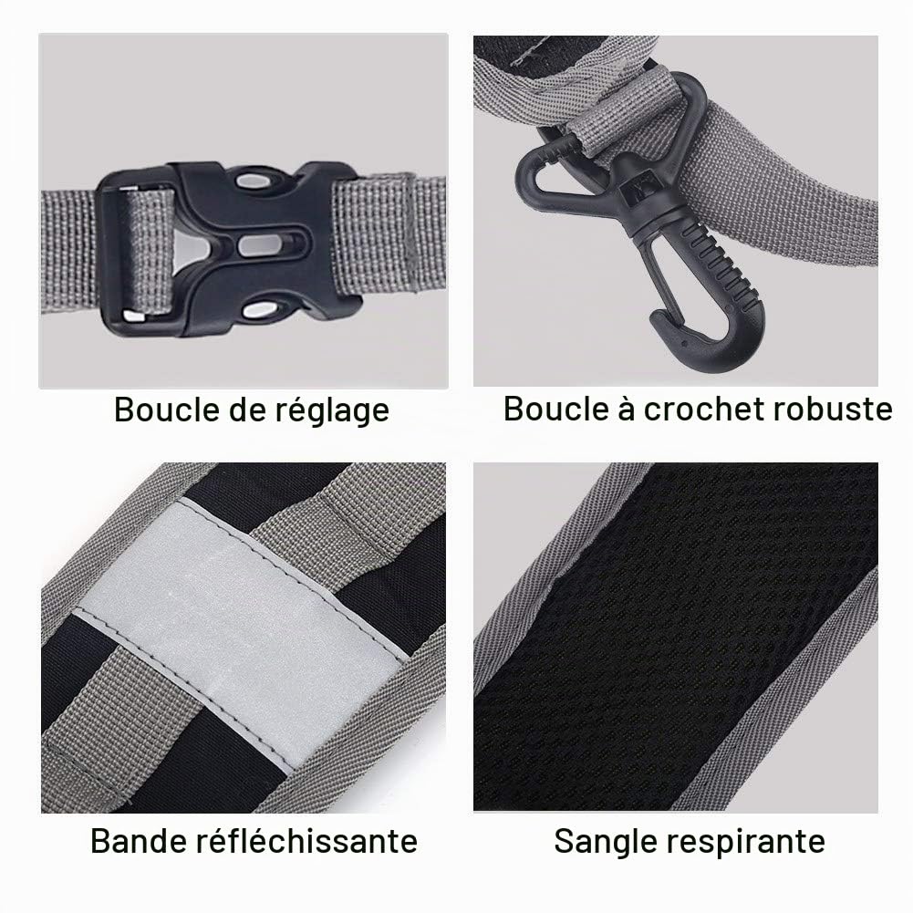 Nikou Nylon Durable Sac à dos Épaule Bretelles réglables Pièces de réparation de ceinture Accessoire Adultes (Noir)