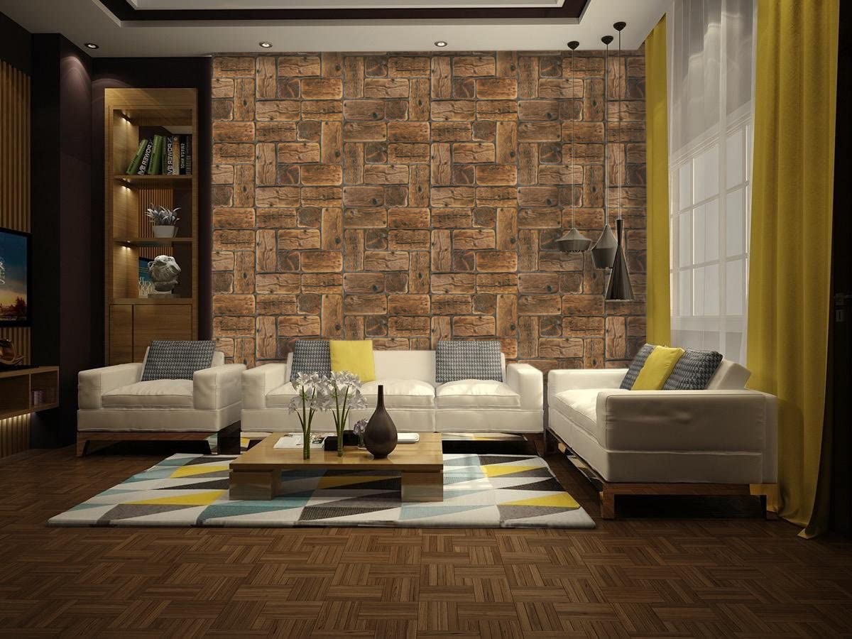 Pannelli di parete in PVC 3D decorativi piastrelle rivestimento (14, Casetta In Legno Di Pino)