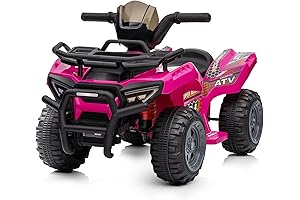 Sturdy Construction and Joyful Exploration for Little Adventurers: Kid's ATV 4-Wheeler in Vibrant Pink