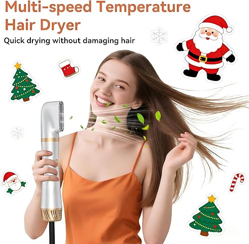 Miniatura 6 de Cepillo secador de pelo 5 en 1, cepillo secador de pelo de 110-120 V, secado rápido y 3 cepillos de cabello de aire caliente de temperaturas