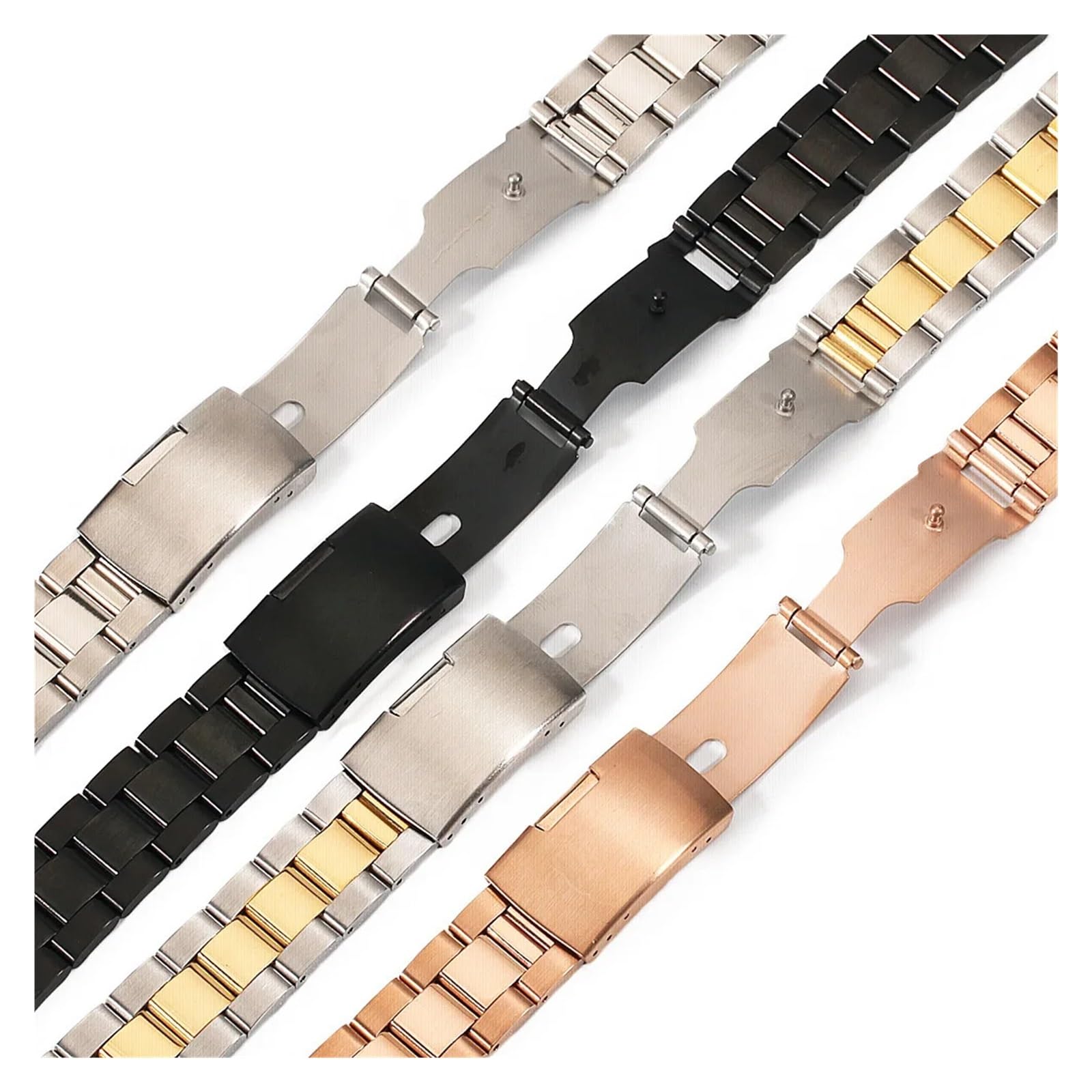 HMFANG Bracelet De Montre En Acier Inoxydable 18 Mm, 20 Mm, 22 Mm, 24 Mm, 26 Mm, 28 Mm, 30 Mm, Boucle Déployante, Bracelet De Rechange For Montre-bracelet For Hommes, Accessoires