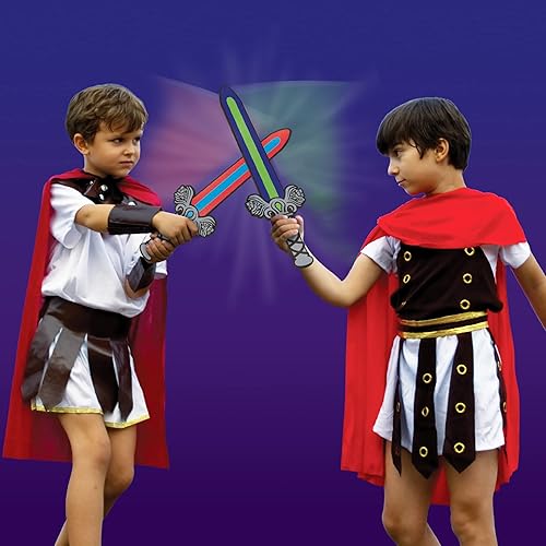 Miniatura 6 de Geospace Geosword - Espada de duelo de espuma suave y segura de 21 pulgadas para niños, paquete de 2 colores surtidos (verde y rojo), gran idea para