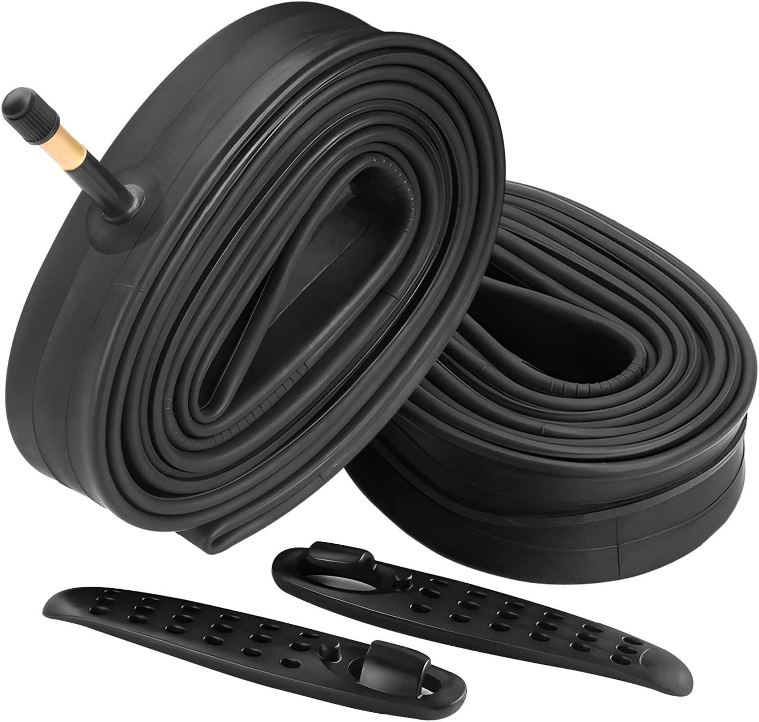 FANSPRO 2 Pack of 26 Inch Bike Tube 26x1.75 26x1.95 26x2.10 26x2.125 Heavy Duty Bicycle Tube with 2 Tire Levers,48mm Schrader Valve Premium Quality Butyl Inner Tube