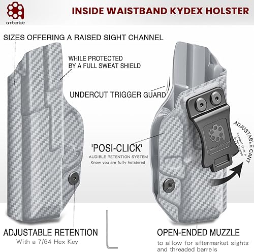 Miniatura 3 de Amberide IWB & OWB KYDEX Funda Ajuste Springfield XD-S 3.3 "y XD-S MOD.2 3.3" Pistola, cintura interior oculto transporte, inclinación ajustable y