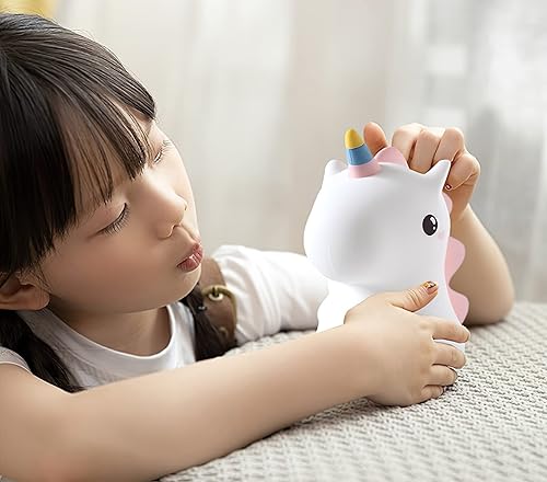 Miniatura 8 de Luz nocturna LED para niños, lámpara de silicona portátil recargable con control remoto, multicolor alimentada por USB, linda luz nocturna de