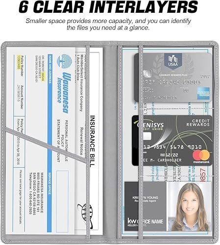 Miniatura 4 de Soporte para tarjeta de registro y seguro de automóvil, guantera de poliuretano para documentos esenciales, organizador de licencia de conducir para