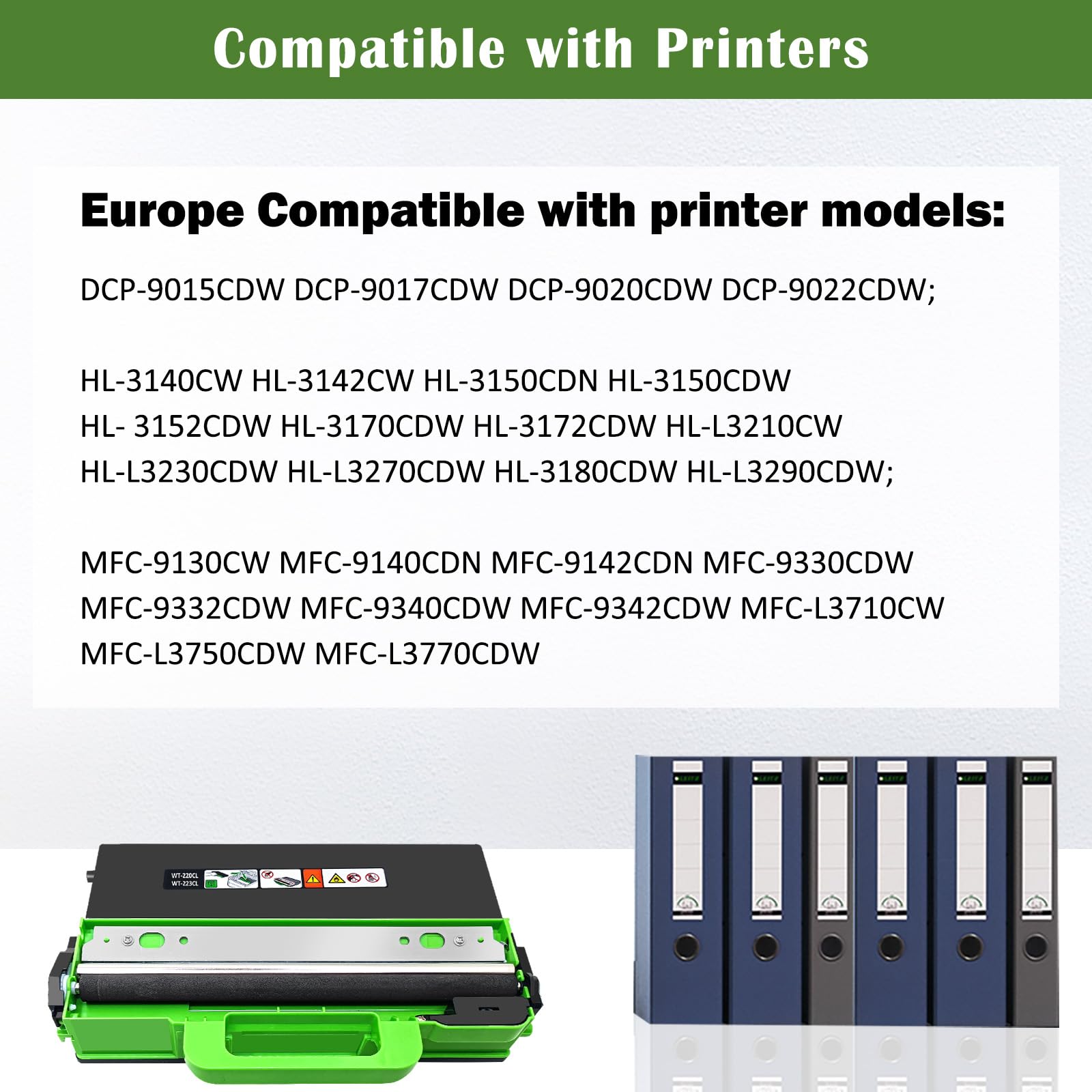 WT-220CL WT220CL Bac de Récupération de Toner Compatible pour Brother DCP-9017CDW 9020CDW 9022CDW HL-3140CW 3142CW 3152CDW 3170CDW 3172CDW L3210CW L3230CDW L3270CDW L3290CDW MFC-9130CW 9140CDN 9142CDN