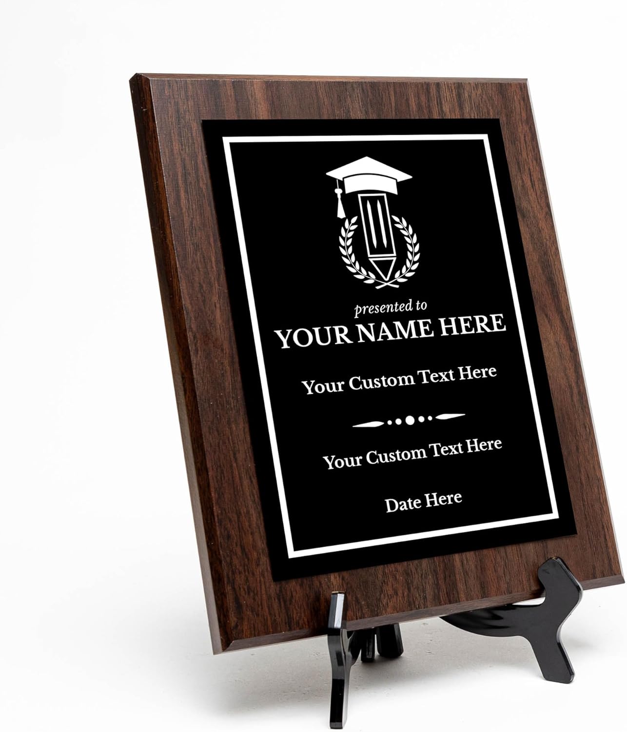 Teacher Recognition Customizable Award Plaque | Easel Mount Option | Achievement and Service Personalizable Plaques