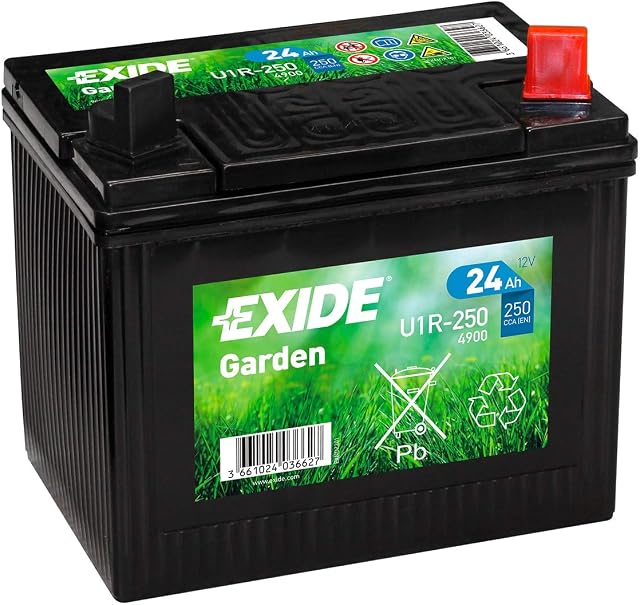 EXIDE U1R-250 (4900) 895 12v 24ah Garden BATTERY for MINI TRACTOR, RIDE ON MOWER - 2 Years Warranty