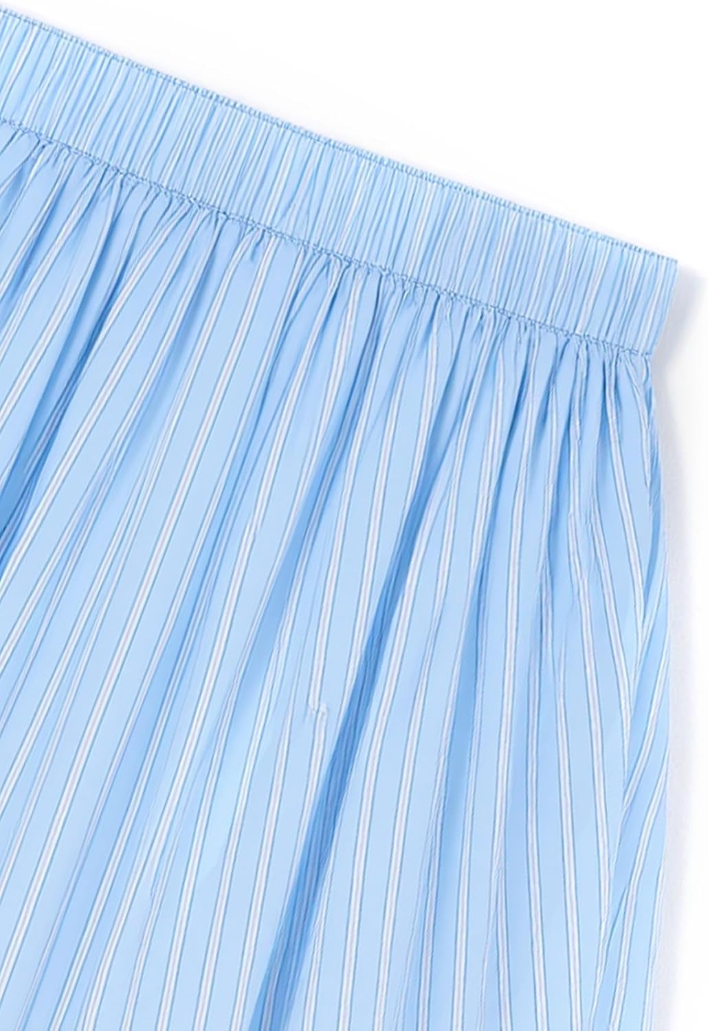 Girls Skort Blue and White Striped Skirt with Built-in Shorts, Front Button Nautical Anchor Skirt for Teens 5-15Y