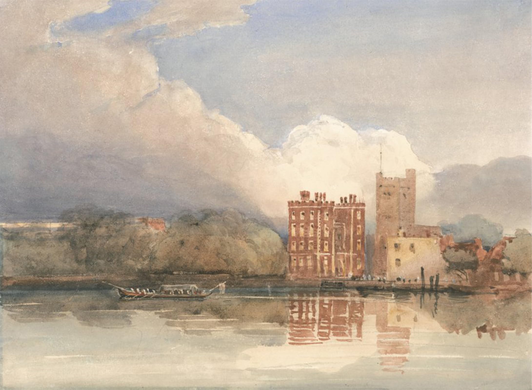 ARTXLXXBN Famous Prints Artwork Pictures Poster Painting Art View of Lambeth on Thames by David Cox Artwork Landscape Pictures for Home Decor 60x90cm