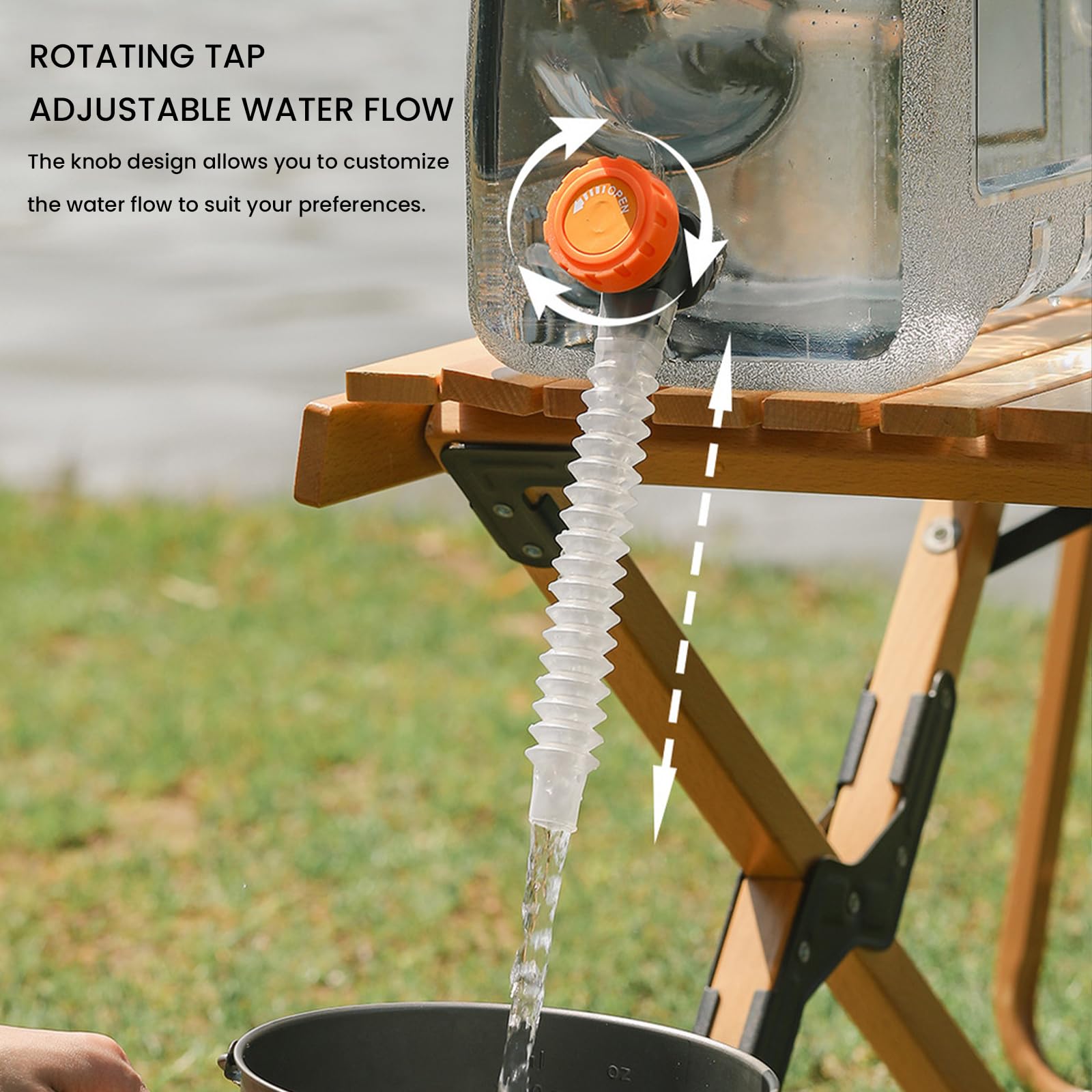 Starnearby Contenedor de agua de camping de 5L/12L/18L con grifo, dispensador de agua portátil de policarbonato de grado alimenticio con grifo, portador de agua sin BPA para acampar al aire libre