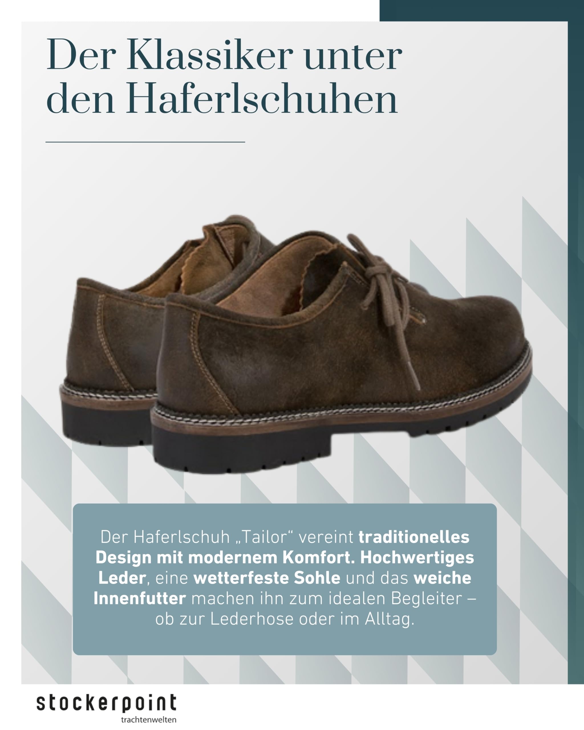 Stockerpoint Herren Haferlschuhe Tailor I Größe 40-47 I Trachtenschuhe aus hochwertigem Leder I Optimale Passform & traditionelles Design I Ideal für Trachten & Festlichkeiten