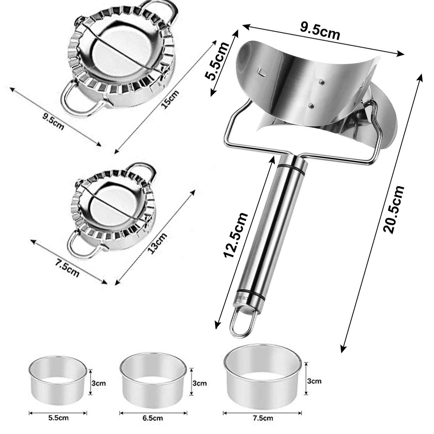 Outil à ravioli Maker - En acier inoxydable - Pour faire des boulettes et exfolier des raviolis