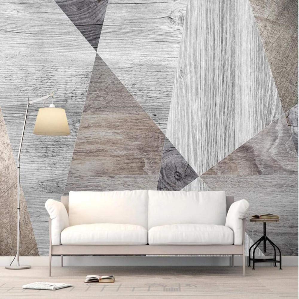 Papier peint personnalisé planche de bois géométrique déco murale vintage 200x140 cm