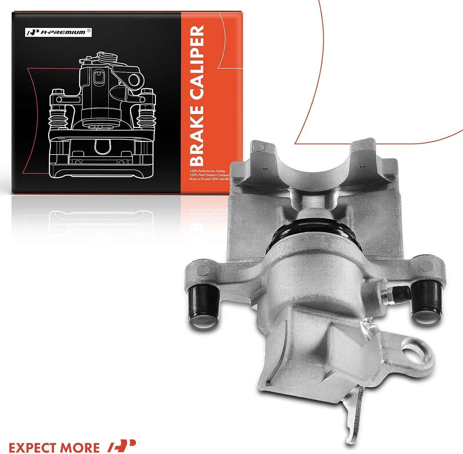 A-Premium Disc Brake Caliper Assembly Without Bracket Compatible with Select Jaguar Models - S-Type 2005-2008, Vanden Plas/XJ8 2005-2009, XF 2009-2013, XJ 2010-2014, XK, XKR - Rear Left Driver Side