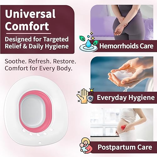 Vista 19 de Baño de asiento para asiento de inodoro, hemorroides y cuidado posparto - Asiento de vapor Yoni - Mujeres embarazadas y cuidado perineal, kit de Azul