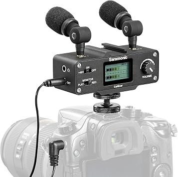 Saramonic CaMixer Microphone Kit with Dual Stereo Condenser Mics, Digital Mixer & XLR/Mini-XLR Input with +48V Phantom Power Preamp - for DSLR Cameras and Camcorders