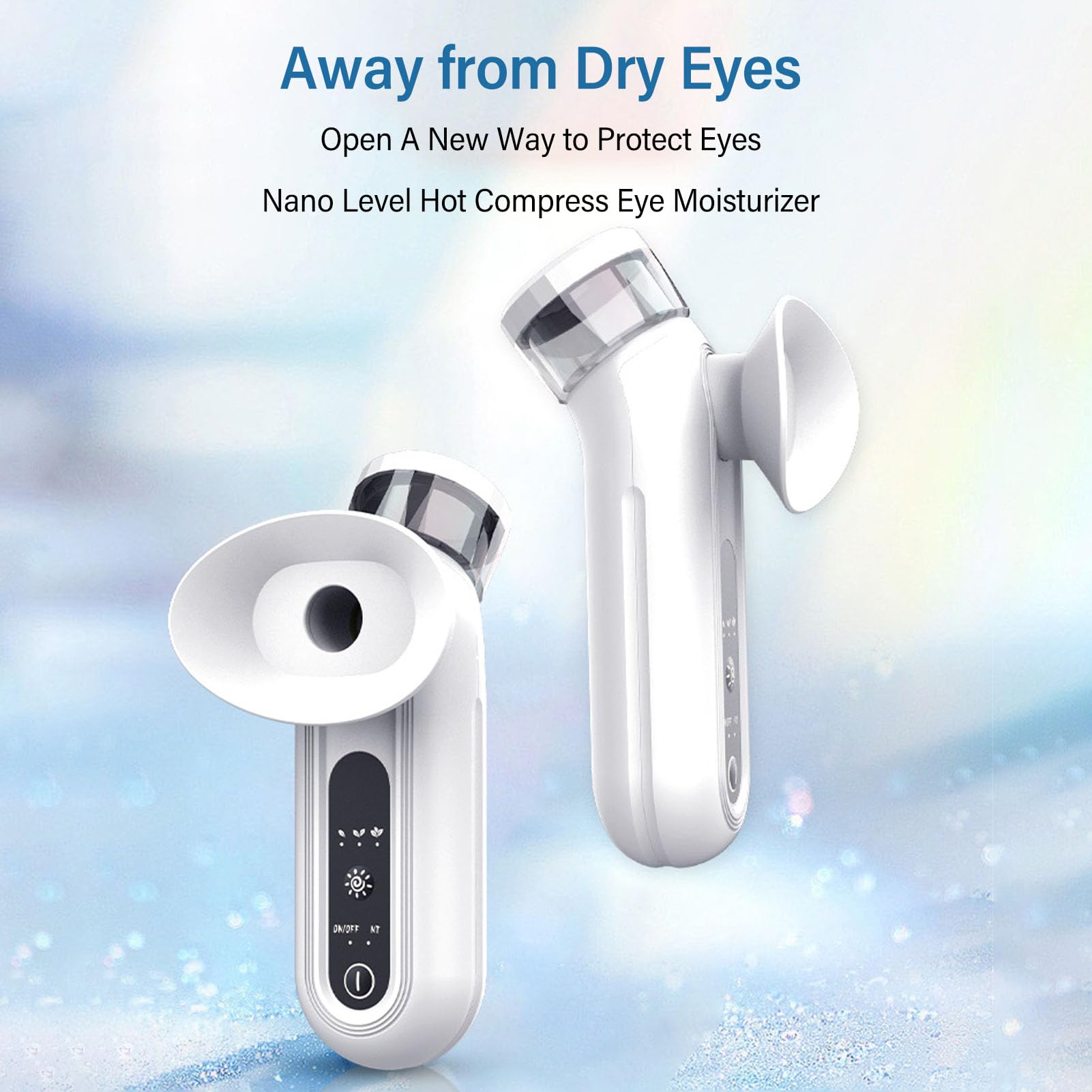Nano Nebulizzatore, Nano Nebulizzatore per Occhi Dispositivo a Vapore per Occhi Secchi e Viso Impacco Caldo Ricaricabile Nebulizzazione per il Viso Sollievo per Occhi Secchi