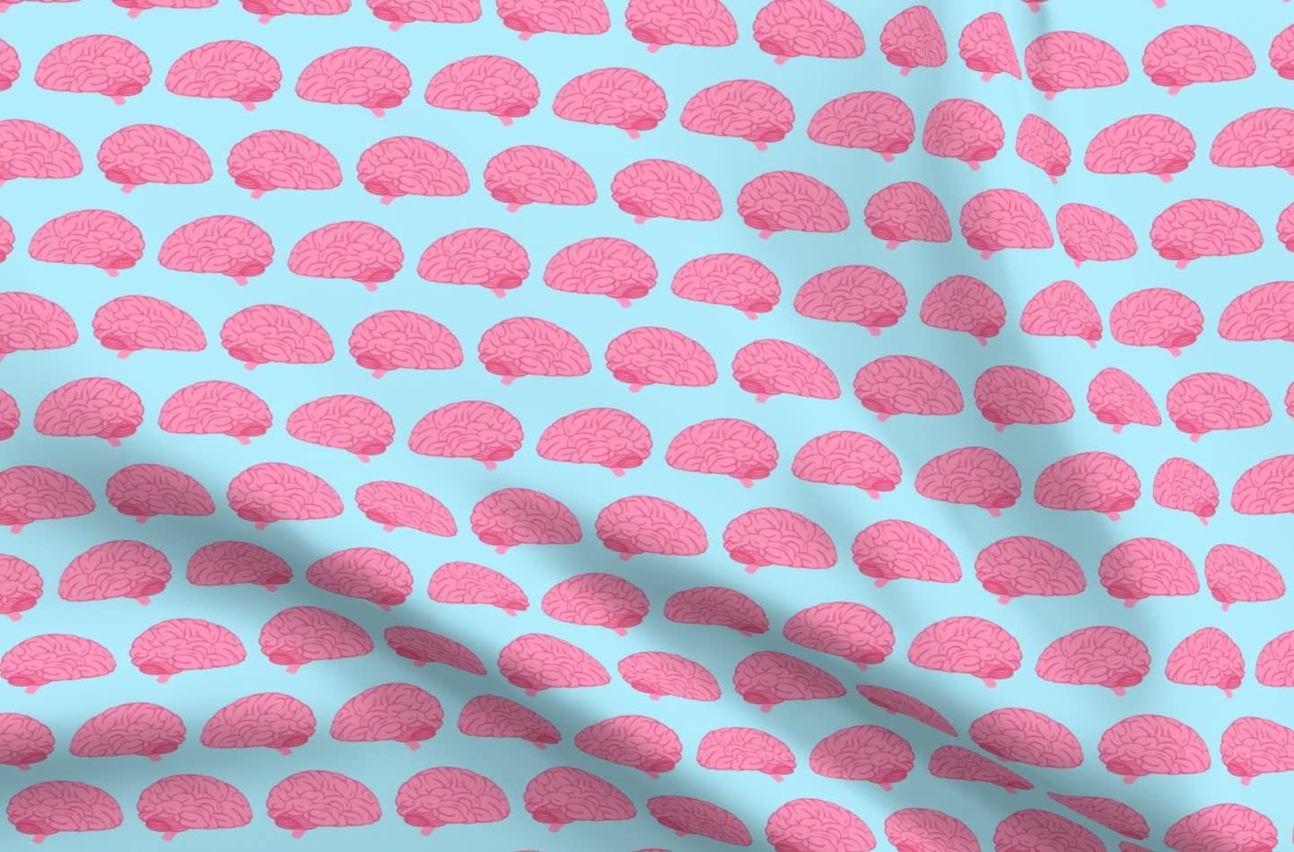 Spoonflower Fabric - Brains Stem Doctor Medical Science Nerd Geek Brain Medicine Scrubs Printed on Polartec(R) Fleece Fabric by The Yard - Sewing Blankets Loungewear and No-Sew Projects