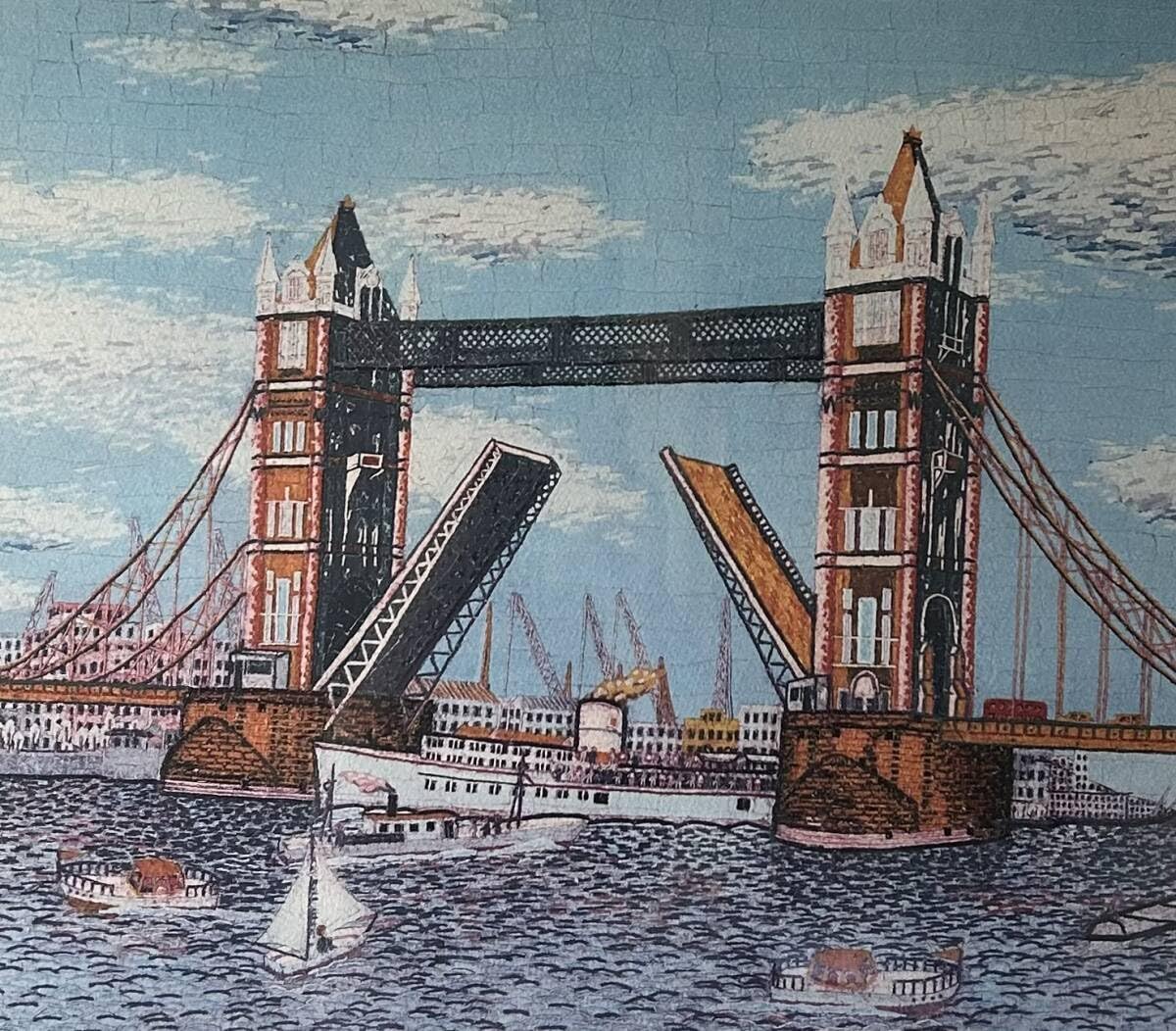 Amazon.co.jp: リトグラフ 山下清 タワーブリッジ はね橋 共箱、保証書