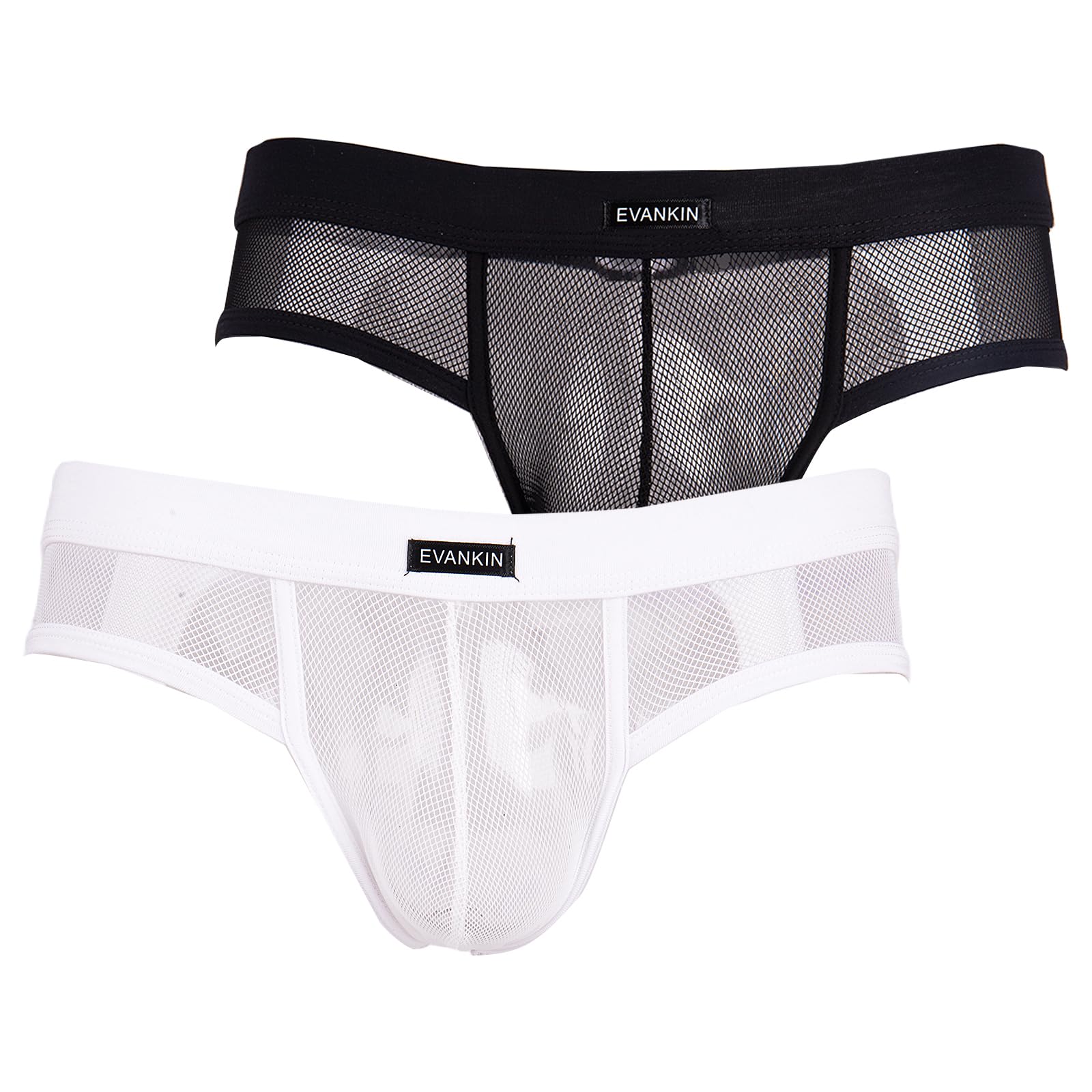 Evankin Men's Underwear Sexy Mesh Breathable Boxer Briefs Low Rise Cool Valentines Boxers Pack Set