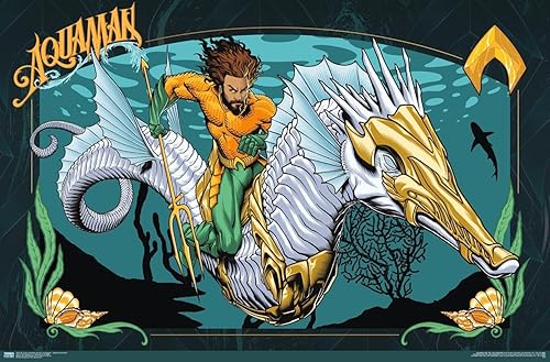 Miniatura 57 de Trends International DC Comics Movie Aquaman y el Reino Perdido - Póster de pared con ilustración de Aquaman, 14.72 x 22.37 pulgadas, versión