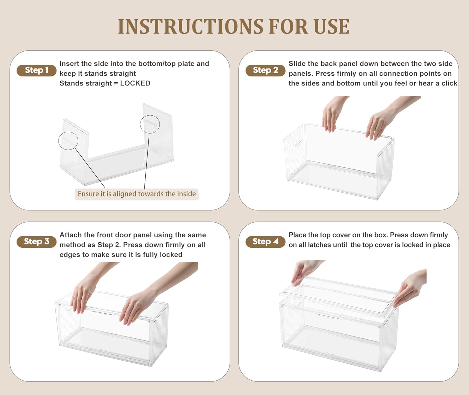 Beveetio 2-Pack Clear CD Storage Box, Stackable CD Case Holder with Full-View Design, Hard Cases for Easy Title Viewing, Holds Up to 68 Standard Cases-14.6×6.3×7.1 in