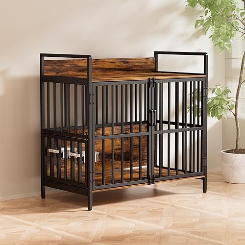 Miniatura 7 de Muebles grandes para perros, con comedero elevado ajustable de 360, muebles pesados para perros, perrera decorativa para interiores, construcción de