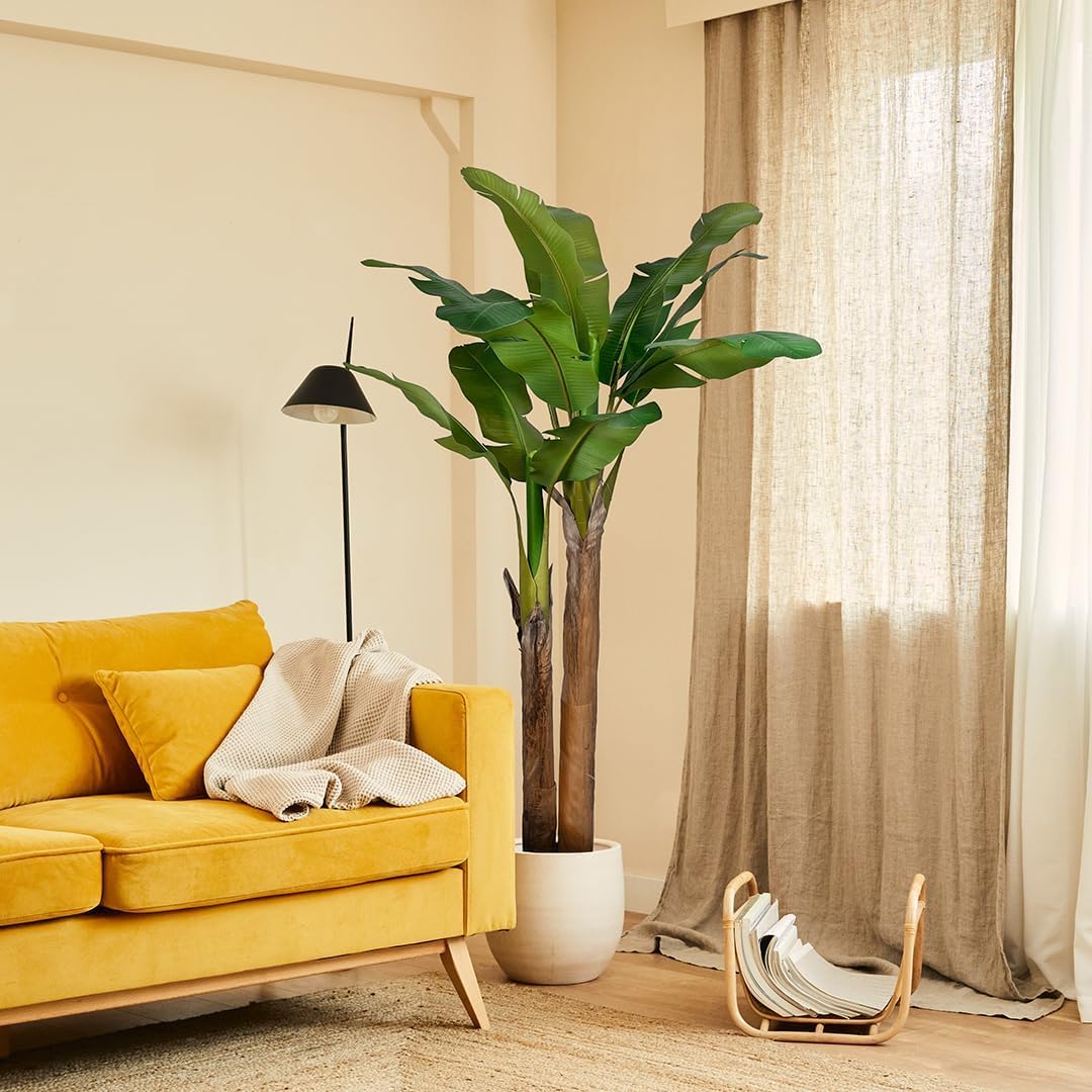 BLAINE Piante Finte da Interno Banano 160 cm Aspetto Iperrealistico per Decorazione Casa e Ufficio Senza Manutenzione