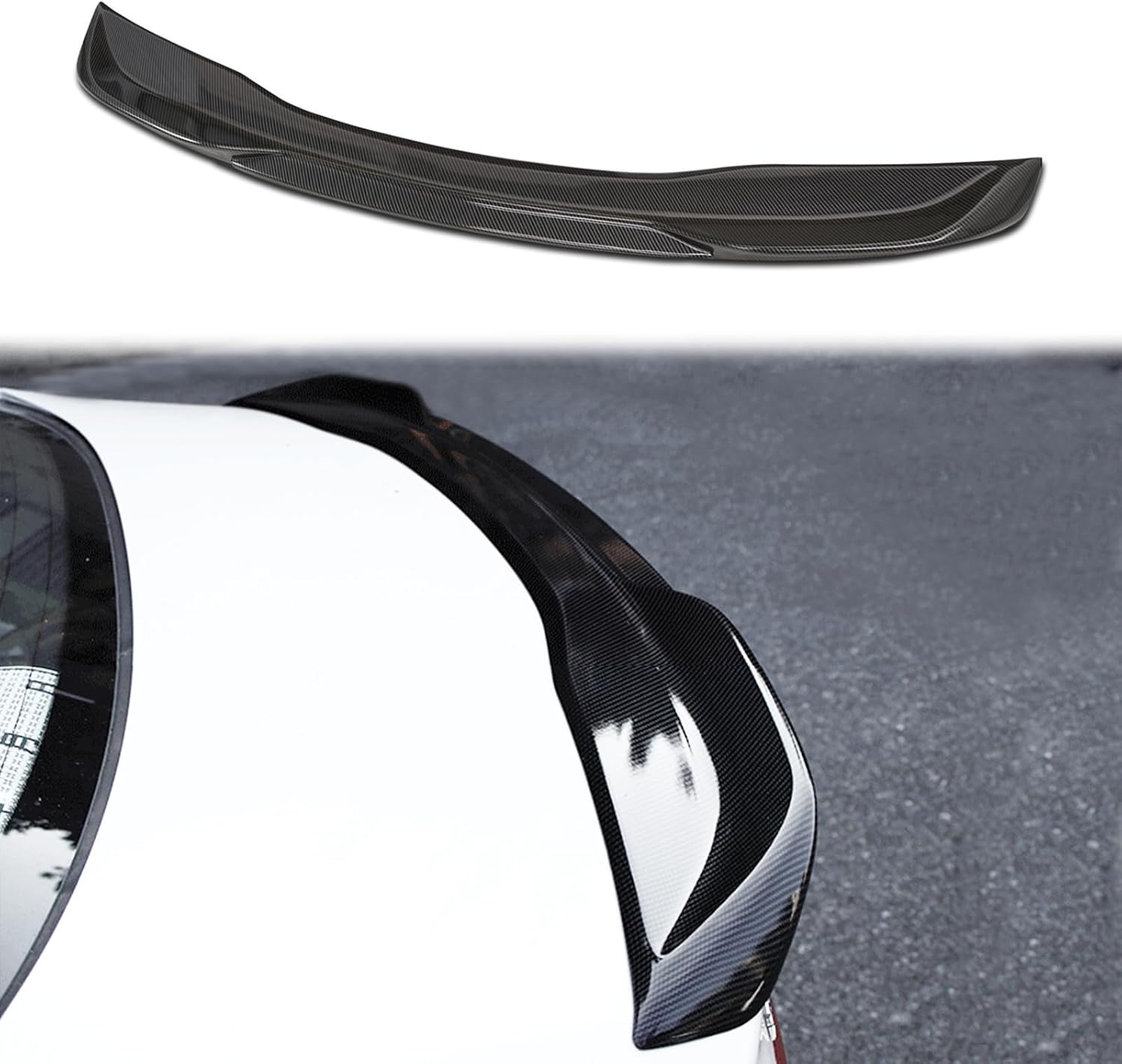 Carbon Fiber Rear Spoiler Wing Compatible with 2022 2023 2024 Honda Civic 11th Gen Sedan, Trunk Spoiler Lip for Honda Civic Sedan Accessories